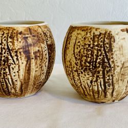 vintage japan coconut tiki glasses