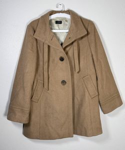 J.CREW Pea Coat Womens Camel Cashmere Wool Blend Coat Long Jacket Lined