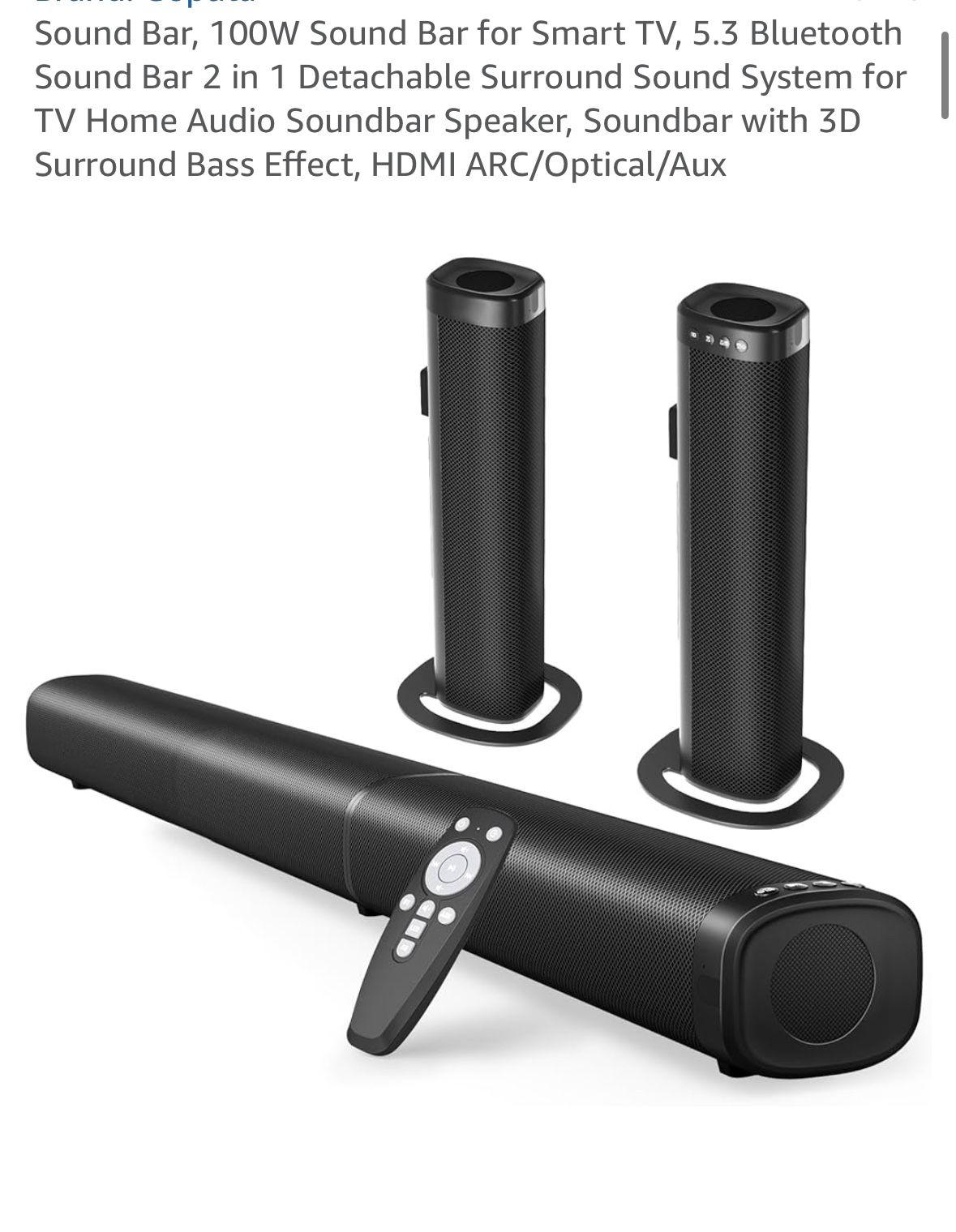SALE!!!Sound Bar, 100W Sound Bar for Smart TV,