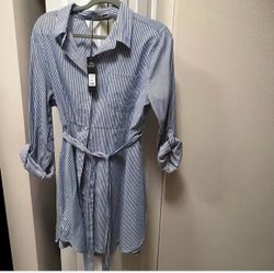 Mini Dress - White/Blue
