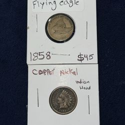 flying Eagle And Indian Head Copper Nickel Penny 