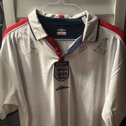 Mens England Autographed Jersey