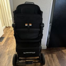 WONDERFOLD W2 Elite Pro Wagon Stroller - Jet Black 