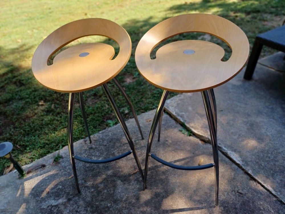 Lyra Italian Brand Wood Chrome Bar Stools Counter Stools Kitchen Chairs