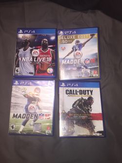 Ps4 games... NBA LIVE 18 , Madden 15 & 16 , COD Advance Warfare