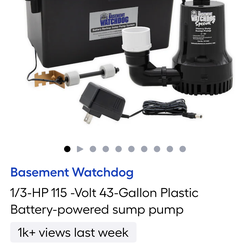 1/3 sump pump battery operated