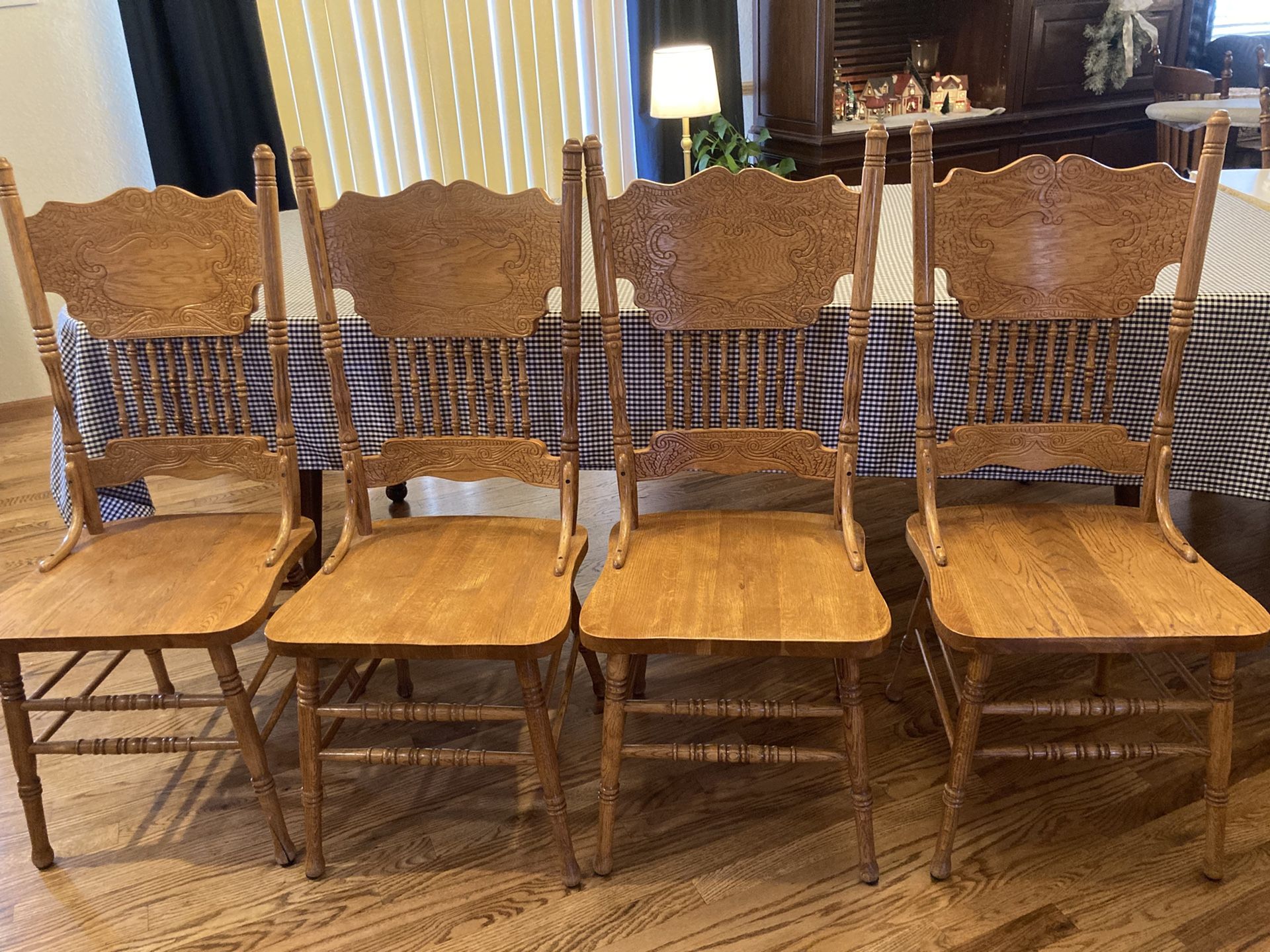 4 Oak Dining Chairs