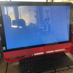 HP Beats Audio All-in-One Desktop PC – Intel Core i5, Red Beats Base, Includes Keyboard – Working!