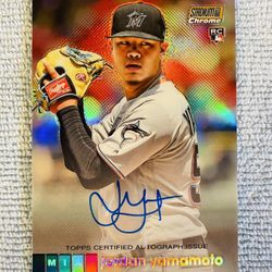 Jordan Yamamoto Miami Marlins 2020 Topps Stadium Club Chrome Gold Rookie Auto Refractor /50
