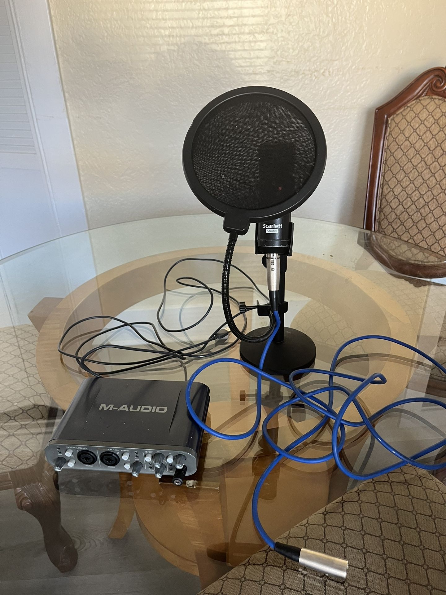 Microphone & Audio Interface With Mic Stand