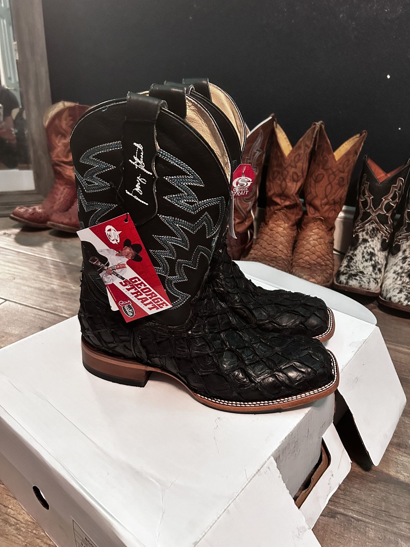 George Strait Black Piracu Boots