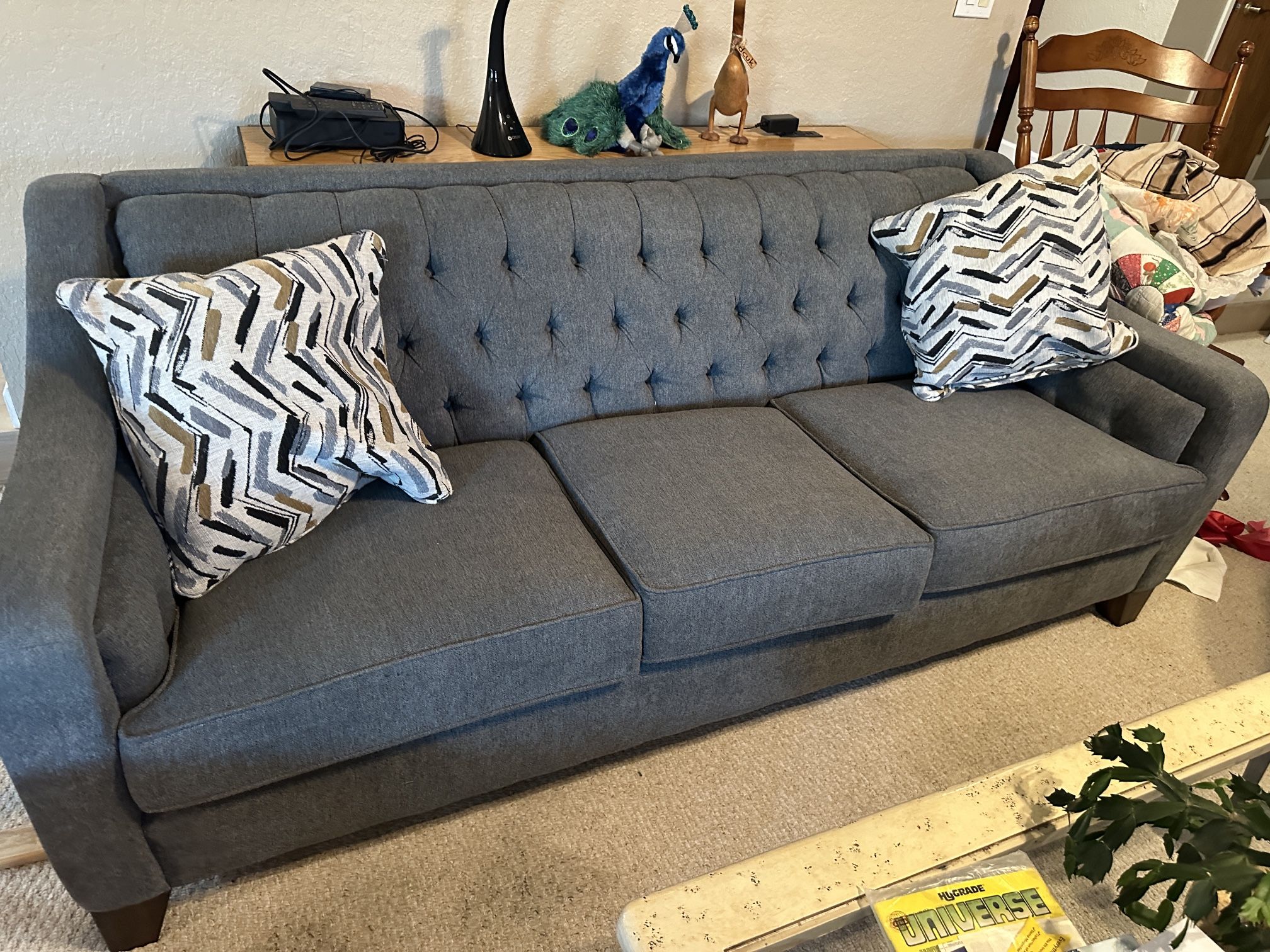 Very Clean Flex Steel Sofa Blue Grey  85”
