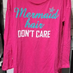 Women's Mermaid Hair Don't Care Long Sleeve Nightgowns $5 each (One Available In Size Small and One Available in size Medium)