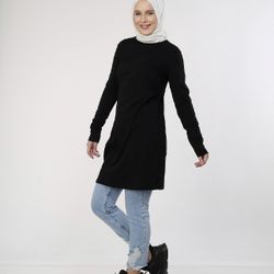Long Black Tunic Top