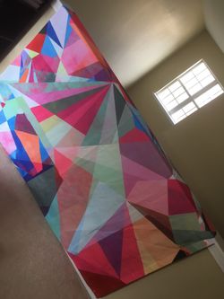 Multi colored shower curtain / duvet to match