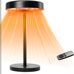 EAST OAK Electric Heater, 1500W Table Top Electric Heater with Remote Control, Patio Heater with USB Port, IP65 Waterproof and Tip-over & Overheating 