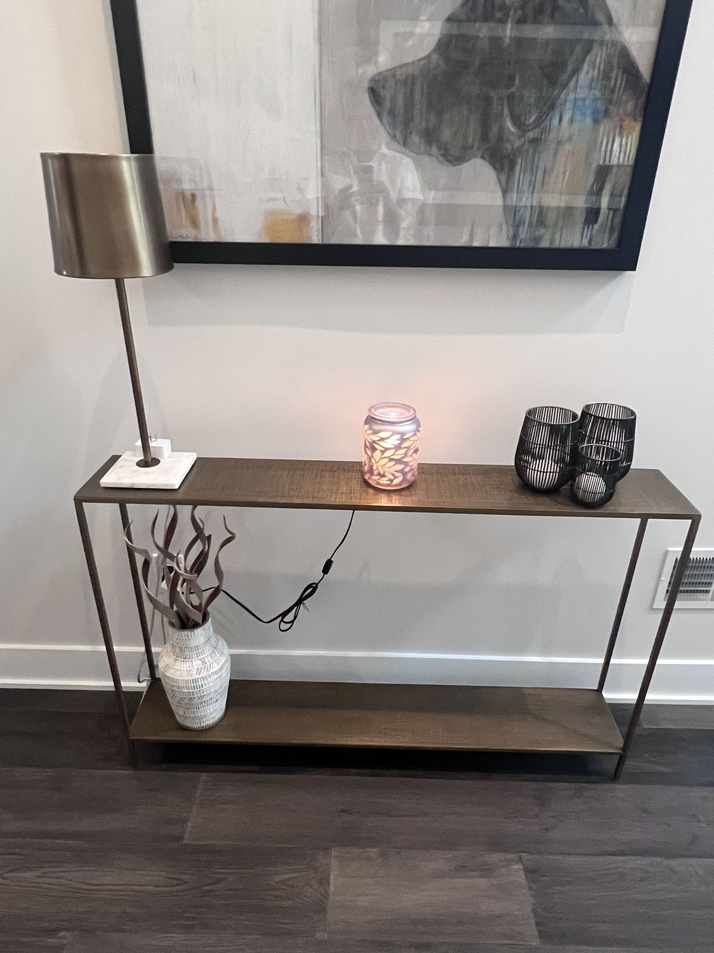 Console Table and Lamp - Crate Barrel