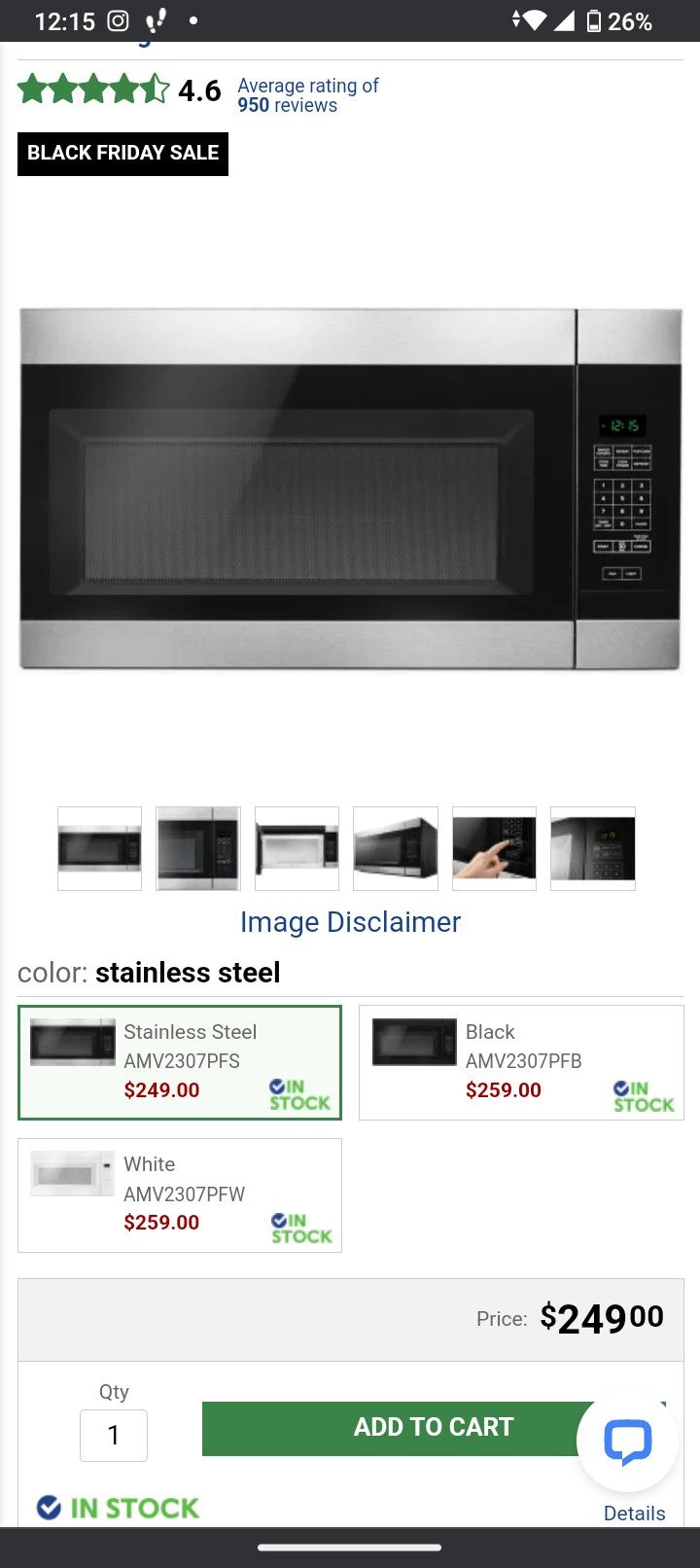Amana Above-Range Microwave.