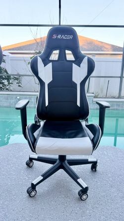 S-RACER Gaming Chair – Black & White