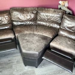 Leather Sectional Reclining Couch