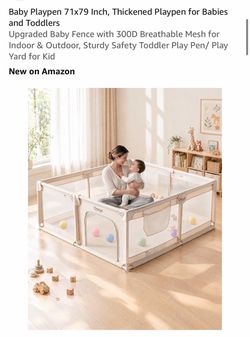 Brand new : Baby Playpen 71x79 Inch