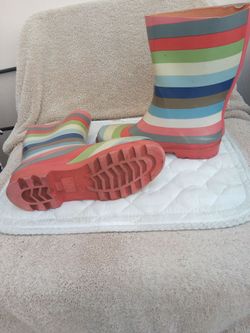 rubber rain boots multi-striped