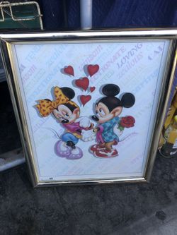 1980s-walt-disney-mickey-mouse-and-minnie-mouse-roses-and-hearts-cartoon-characters-hard-board-16-x-20-pos