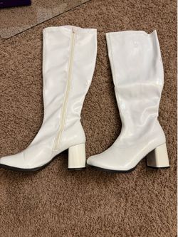 Disco 70s White Boots