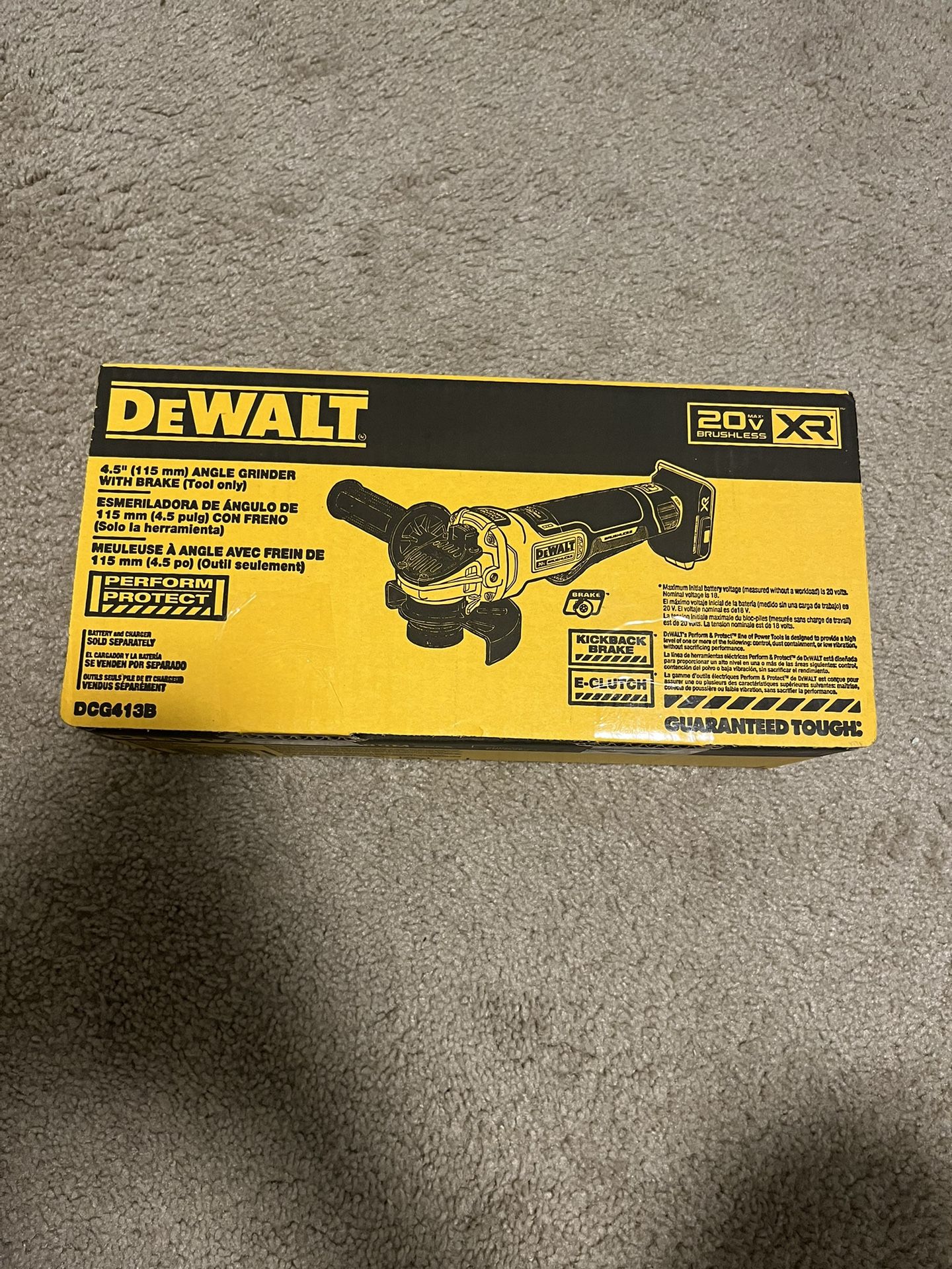 Dewalt 20v MAX XR angle grinder (tool only) NEW