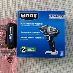 HART HART 20-Volt Cordless 3/8-inch Impact Wrench (Battery 