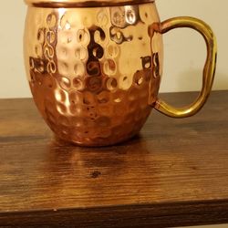 Handcrafted Hammered Copper with Nickel plated interior Moscow Mule Mug