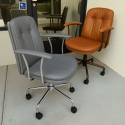 New In Box $50 Each Office Computer PU Leather Desk Chair White Gray Black Or Caramel Color Adjustable Height Furniture 