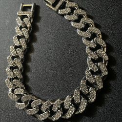Silver Fully Iced Out Miami Cuban Link Bracelet