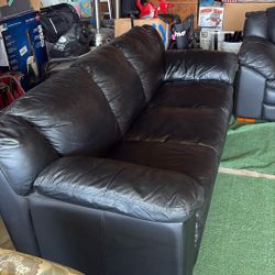 Leather couch and chair