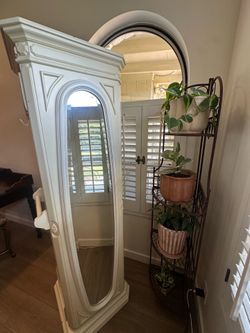 Vintage Unique Rotating Floor Mirror with Storage
