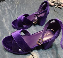 Elegant Purple Velvet Women's Heels 9W Lane Bryant