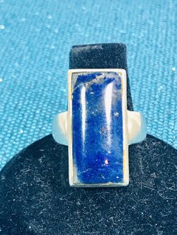 Sterling Lapis Ring Sz 7