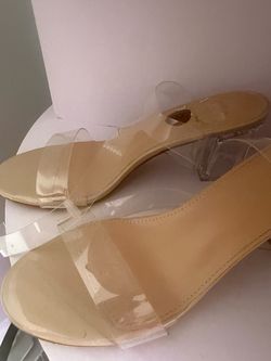 Clear Strap Nude Heel Sandals