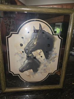 Framed Horse Art Wall Clock