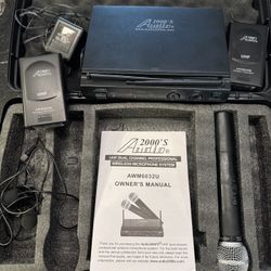 Wireless Microphone transmitter w/ 2 Lavaliere & 1 Handheld