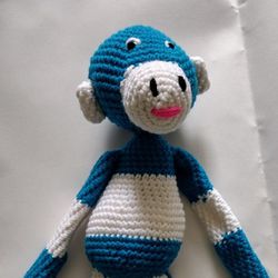 Blue And White Monkey Doll