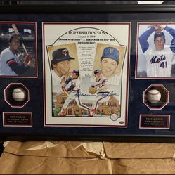 Tom Seaver & Rod Carew Signed Photo And Baseballs With Inscriptions !! PSA !!