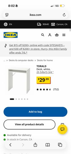 White Desk & Computer Desk For School & Work- TORALD