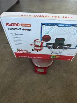 AWSOO 2025 LED Mini Basketball Hoop Set with Remote Digital Scorer Toy