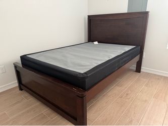 Full bed frame and box spring
