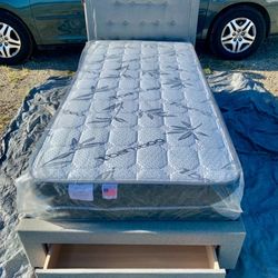 Twin New Storage Bed With Nice Mattress Sale….