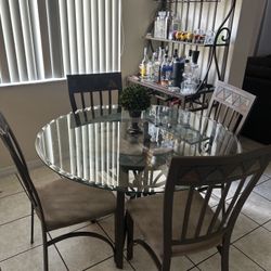 Dining Table & Bar Shelf Set 
