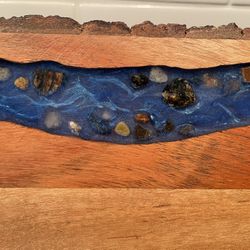 Hand Crafted Wood And Resin Serving Board/charcuterie Board