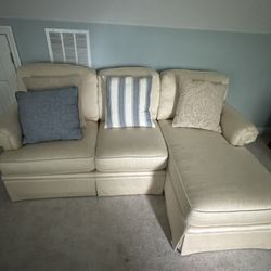 Harden ivory Luxury Sofa With Full Ottoman