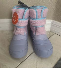 Kids Snow Boots Pink Sherpa Waterproof